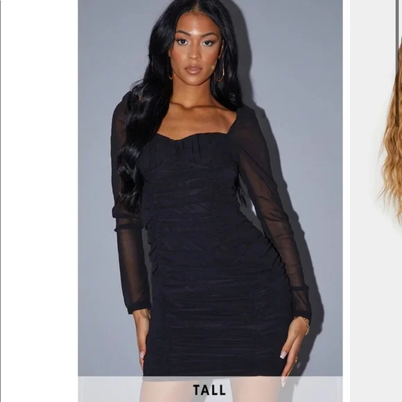 knee length dresses for ladies Tinisie Halter Mini Dress Black Tall